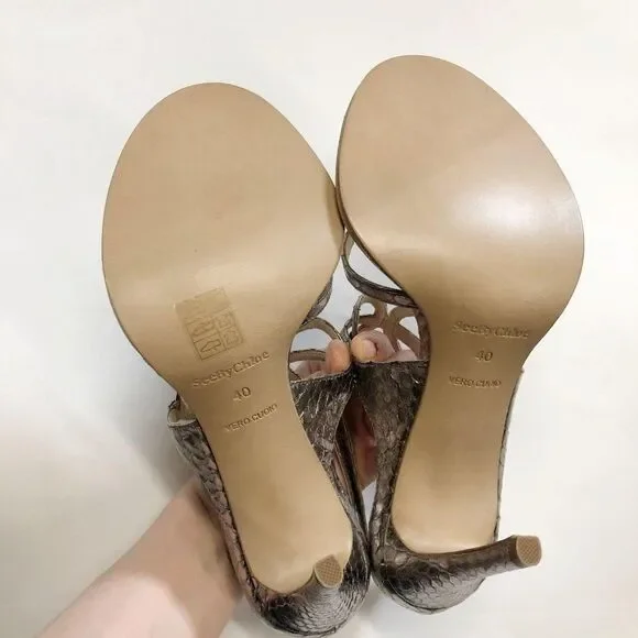 See By Chloe Snake Print High Heel Strappy Sandals - Picture 5 of 9